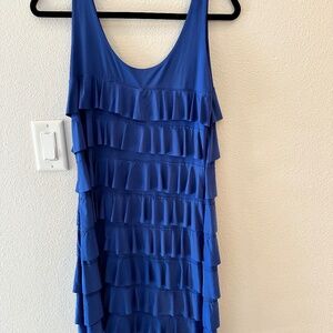 Slinky vibrant blue summer tank dress.